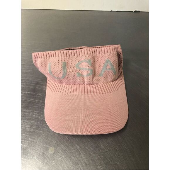 Lucky 7 Women’s “USA” Pink Sports Empty Top Sun Visor Baseball Cap - Picture 1 of 7